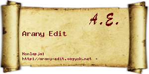 Arany Edit névjegykártya