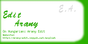 edit arany business card